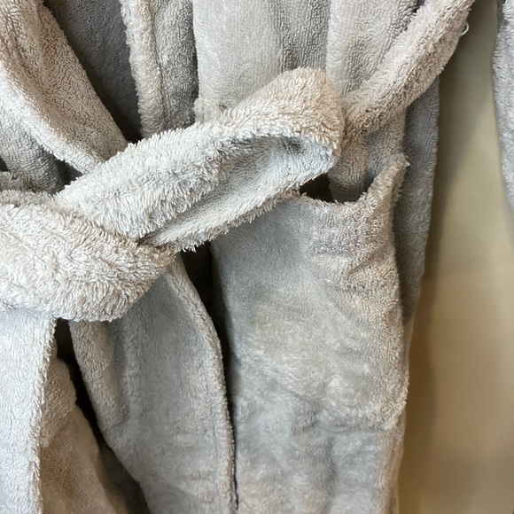 Para hute Off White Light Grey Cotton Robe Size Medium - Picture 4 of 7